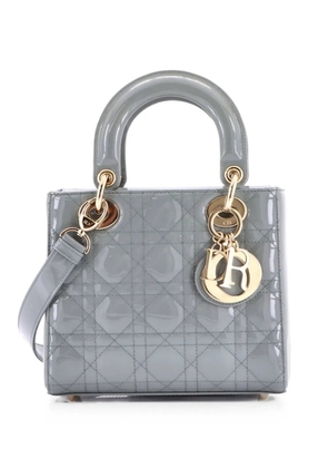 Christian Dior Pre-Owned Lady Dior Bag Cannage Quilt Patent Small satchel - Grey