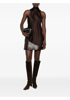 Brunello Cucinelli asymmetric-hem silk top - Brown