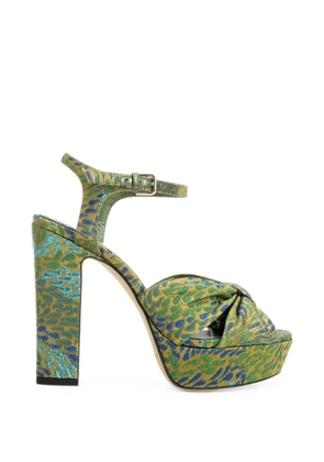 Jimmy Choo Heloise knotted platform sandals - Green