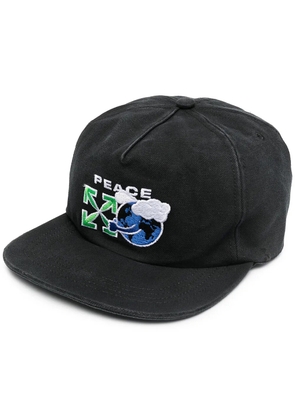 Off-White embroidered-logo baseball cap - Black
