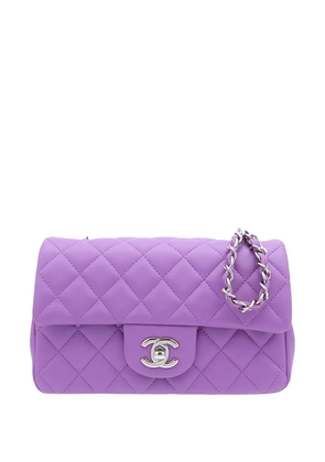 CHANEL Pre-Owned 2019 Mini Rectangular Classic Lambskin Single Flap shoulder bag - Purple