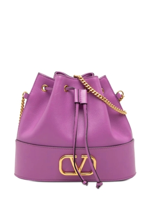 Valentino Garavani Pre-Owned 2018-2026 Mini Nappa VLogo Signature Chain bucket bag - Purple