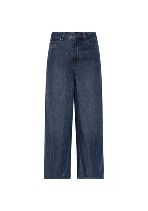 Self-Portrait sequin-embellished bow-motif jeans - Blue