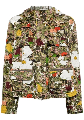 JNBY floral-print hooded jacket - Neutrals