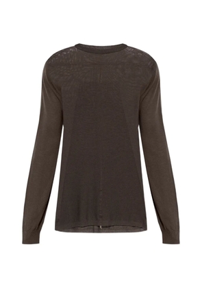 Rick Owens ribbed-knit trim sweater - Brown