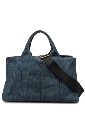 Prada Pre-Owned 2013-2026 Denim Canapa Logo satchel - Blue
