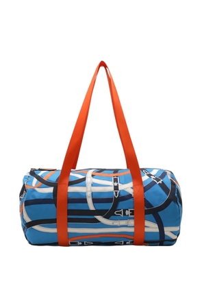Hermès Pre-Owned 2017 Silk and Barenia Cavalcadour Airsilk Duffle Bag 38 travel bag - Blue