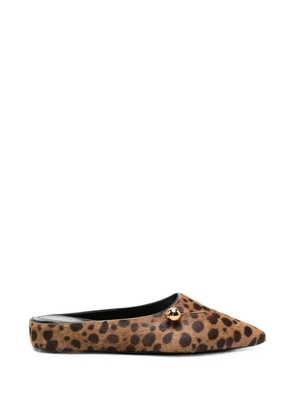 HERBERT LEVINE Sleep On It leopard-print leather mules - Brown