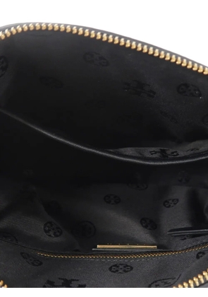 Tory Burch quilted logo-patch shoulder bag - Black