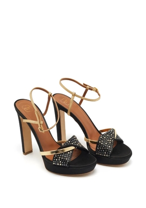 Malone Souliers Lauren rhinestone-embellished platform sandals - Black