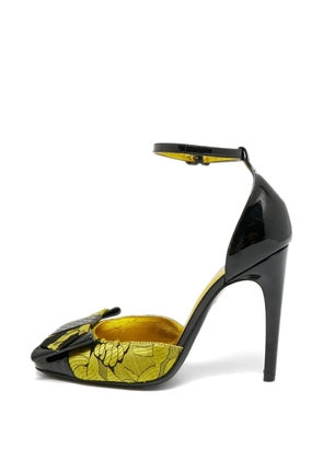 Bottega Veneta Pre-Owned Intrecciato brocade bow pumps - Yellow