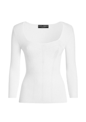 Dolce & Gabbana viscose rib-knit pullover - White