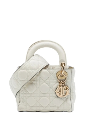 Christian Dior Pre-Owned 2017 Mini Lambskin Cannage Lady Dior satchel - White