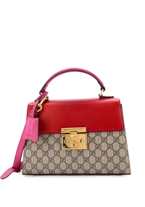 Gucci Pre-Owned Padlock Top Handle Bag GG Coated Canvas and Leather Small satchel - Brown