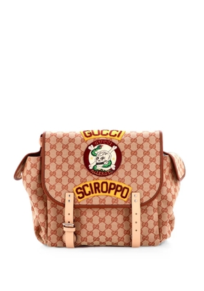 Gucci Pre-Owned Children's Flap Embroidered GG Canvas backpack - Brown