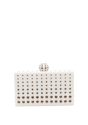 Aquazzura Tequila crystal-embellished clutch bag - White