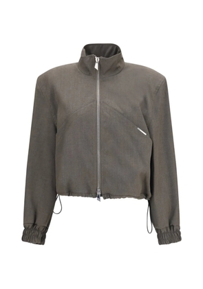 The Attico high-neck zip-up bomber jacket - Grey