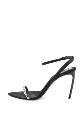Saint Laurent Pre-Owned crystal-embellished satin heeled sandals - Black