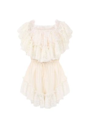 Chloé ruffled playsuit - Neutrals