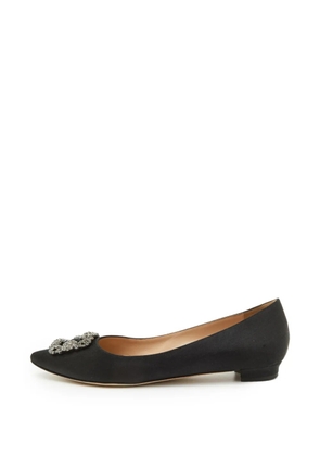 Manolo Blahnik Hangisi crystal ballet flats - Black