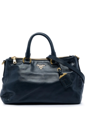 Prada Pre-Owned 2010-2026 Soft Calf Double Zip Convertible Tote satchel - Blue
