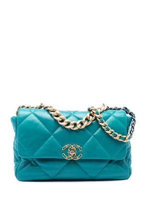 CHANEL Pre-Owned 2020 Large Lambskin 19 Flap satchel - Blue