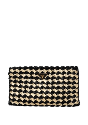 Prada Pre-Owned 2000-2013 Raffia Crochet clutch bag - Black