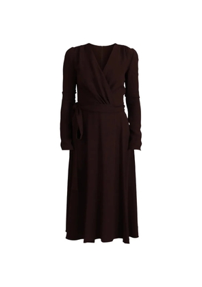 Dolce & Gabbana wrap long-sleeve midi dress - Brown