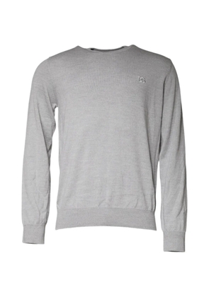 Dolce & Gabbana logo-embroidered crew-neck sweater - Grey