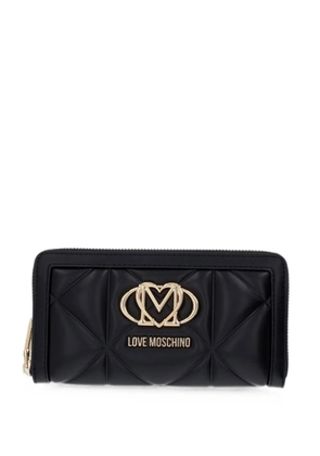 Love Moschino quilted logo-plaque wallet - Black