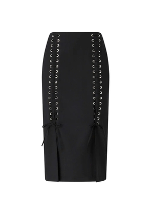PINKO lace-up front-slit skirt - Black