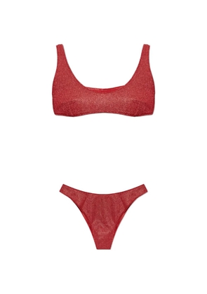 Oséree Lumière Sporty lurex-thread bikini - Red