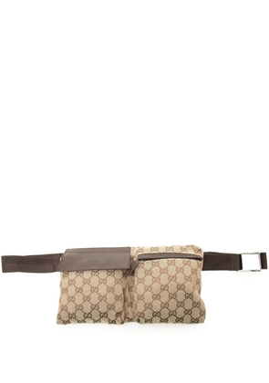 Gucci Pre-Owned 2000-2015 GG Canvas Double Pocket belt bag - Neutrals