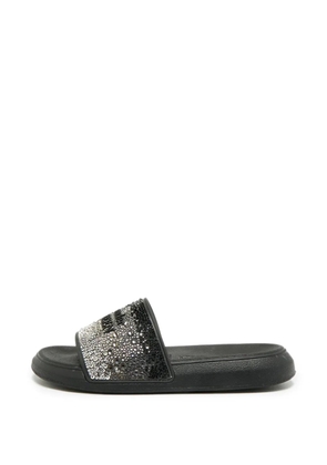 Alexander McQueen Pre-Owned crystal-embellished slides - Black