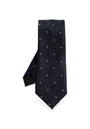 TOM FORD polka-dot herringbone-weave tie - Blue