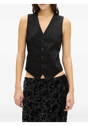 Ann Demeulemeester button-up satin waistcoat - Black
