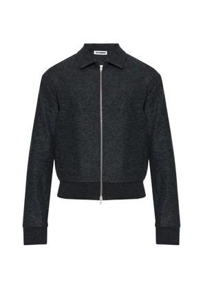 Jil Sander zip-up ribbed-trim bomber jacket - Grey