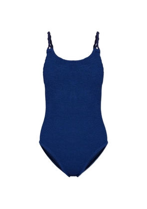 Hunza G Camille crinkle-effect swimsuit - Blue