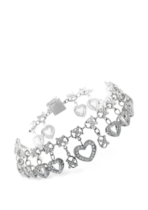 LB Exclusive diamond-embellished heart-charm bracelet - Silver