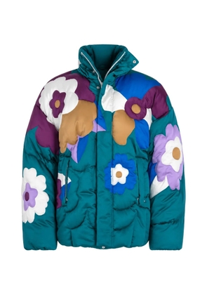 Dolce & Gabbana floral-appliqué padded jacket - Green