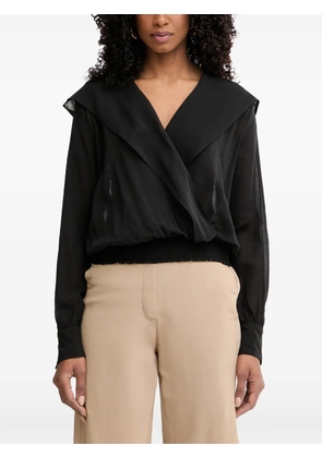 PINKO wrap-style hooded blouse - Black