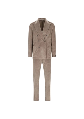 Tagliatore double-breasted corduroy suit - Brown