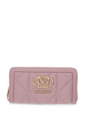 Love Moschino quilted logo-plaque wallet - Pink