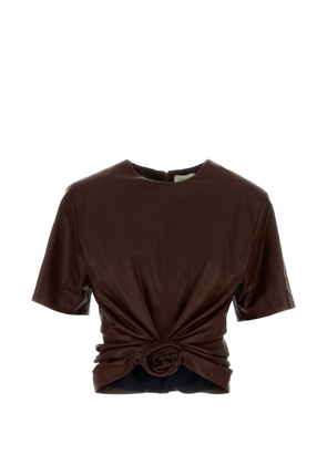 Magda Butrym leather rosette-detail blouse - Brown