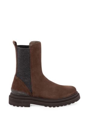 Brunello Cucinelli panelled Monili-chain boots - Brown