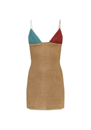 Oséree lurex-thread spaghetti-strap mini dress - Gold