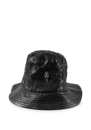 Chrome Hearts cross-patch leather bucket hat - Black