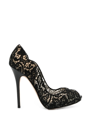 Jimmy Choo Pre-Owned 120mm lace peep-toe sandal - Black