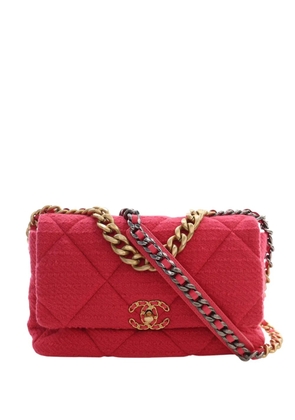 CHANEL Pre-Owned 2020 Large Tweed 19 Flap satchel - Pink