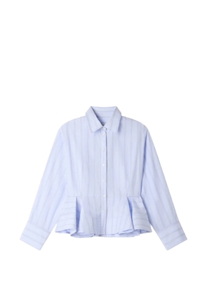SANDRO striped pleated-peplum shirt - Blue